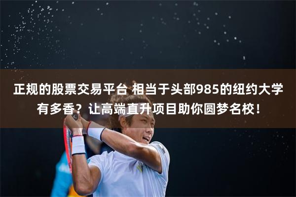 正规的股票交易平台 相当于头部985的纽约大学有多香？让高端直升项目助你圆梦名校！