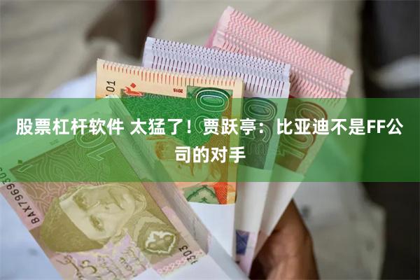 股票杠杆软件 太猛了！贾跃亭：比亚迪不是FF公司的对手