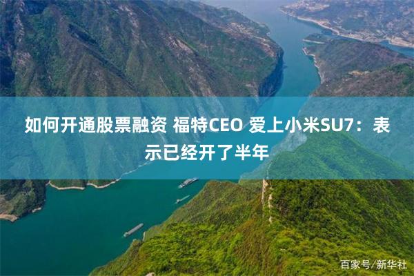 如何开通股票融资 福特CEO 爱上小米SU7：表示已经开了半年