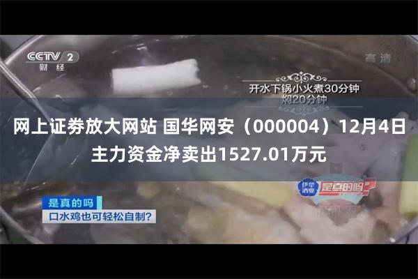 网上证劵放大网站 国华网安（000004）12月4日主力资金净卖出1527.01万元