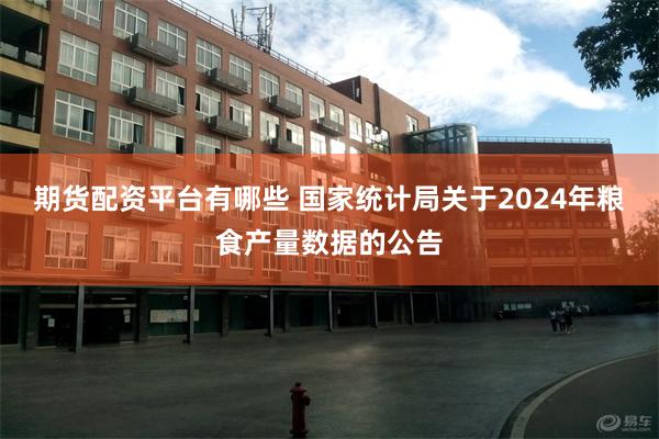 期货配资平台有哪些 国家统计局关于2024年粮食产量数据的公告